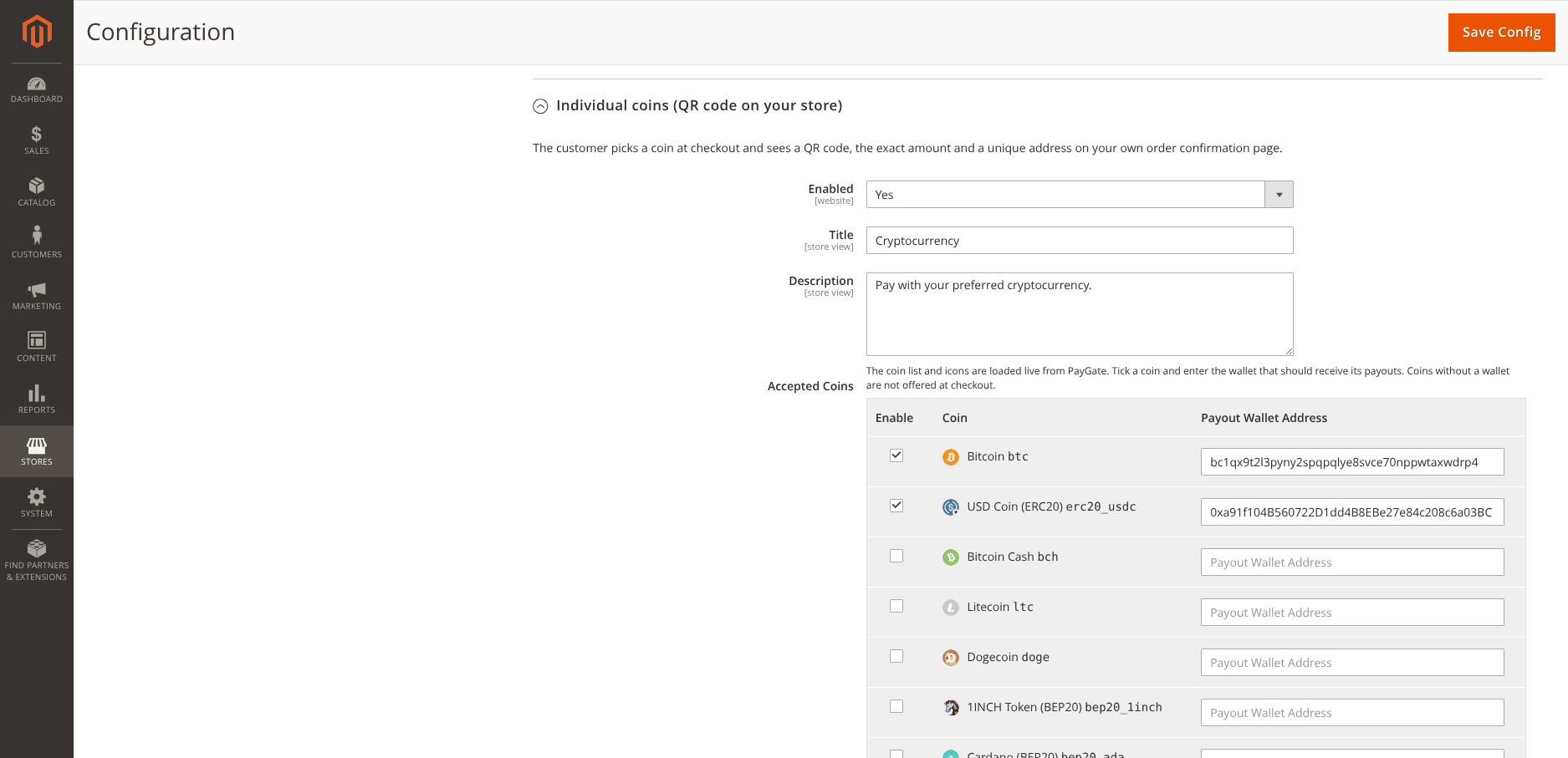 Magento crypto payment gateway instant payouts