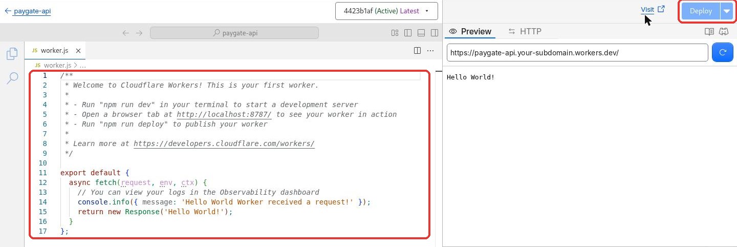 Paste the code and deploy the Cloudflare worker